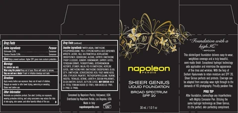 napoleon PERDIS SHEER GENIUS LIQUID FOUNDATION BROAD SPECTRUM SPF 20 Look 6 포장