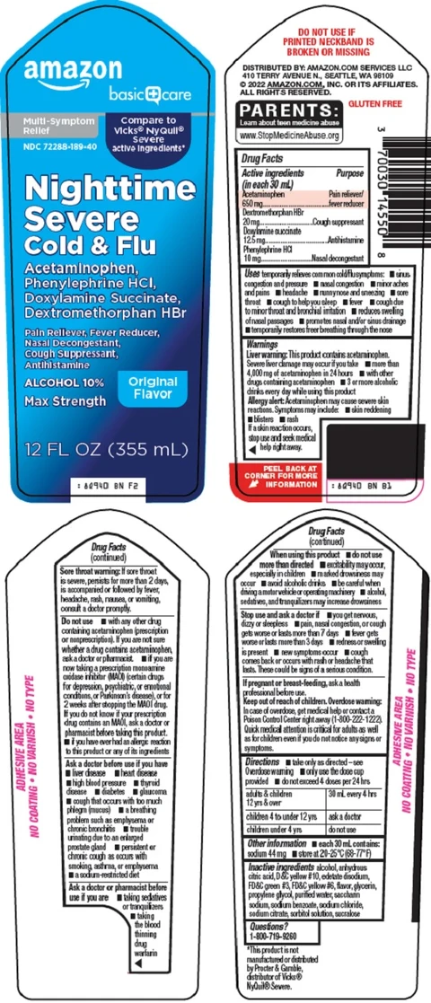 basic care nighttime severe cold and flu 포장