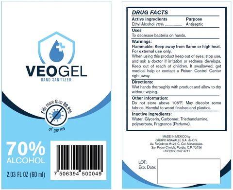 Veogel Hand Sanitizer 70% Alcohol 포장