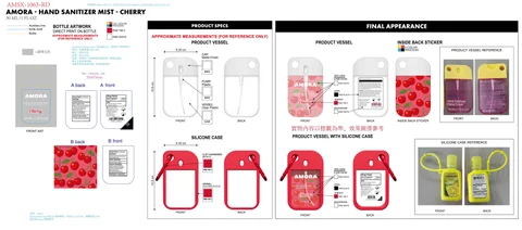 AMORA Hand Sanitizer Mist Cherry 포장