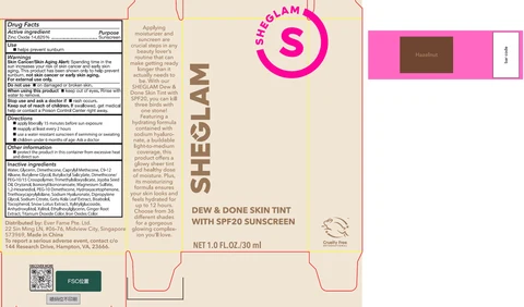 Sheglam Dew and Done Skin Tint with SPF 20 Hazelnut 포장