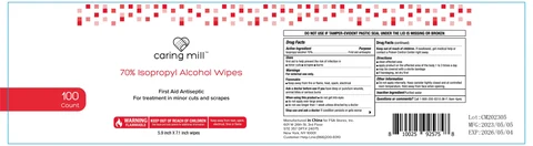 70% Isopropyl Alcohol Wipes 포장