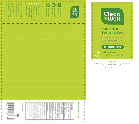 CleanWell Natural Original Hand Sanitizer Wipes packaging