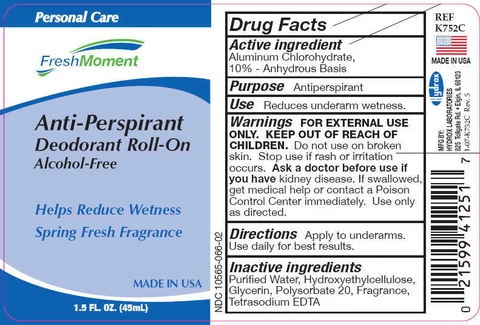 Roll On Anti PerspirantAlcohol Free packaging