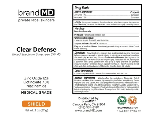 Clear Defense SPF 45 packaging