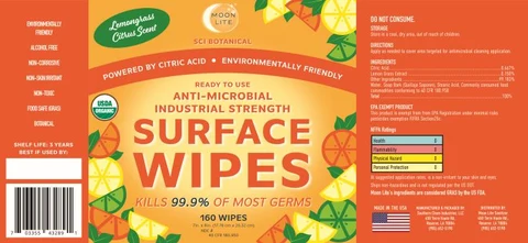 Surface Wipes 포장