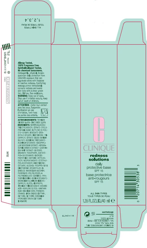 CLINIQUE REDNESS SOLUTIONS DAILY PROTECTIVE BASE SPF 15 packaging