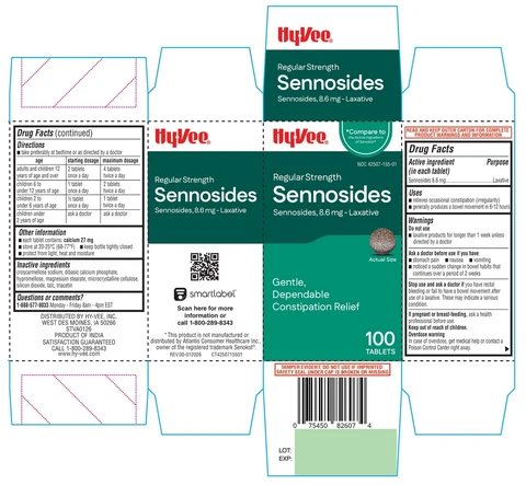 HyVee Regular Strength Sennosides Laxative 포장