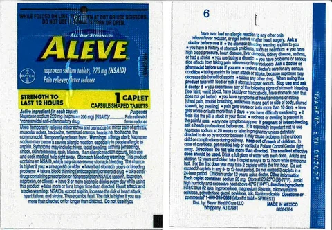 Aleve 포장