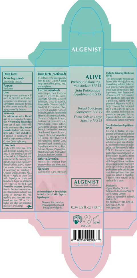 Alive Prebiotic Balancing Moisturizer SPF 15 packaging