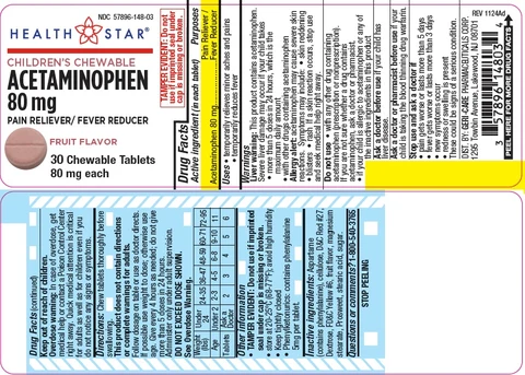Childrens Chewable Acetaminophen packaging