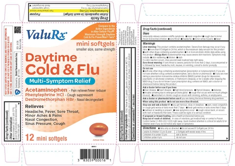 Daytime Cold and Flu Mini Softgels 포장