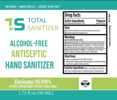 Total Sanitizer Alcohol Free Antiseptic Hand Sanitizer 포장