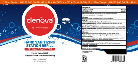 Cleanova Gel Hand Sanitizer packaging