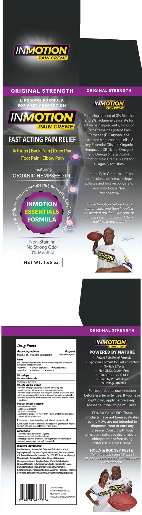 Inmotion Pain Creme Original Strength packaging