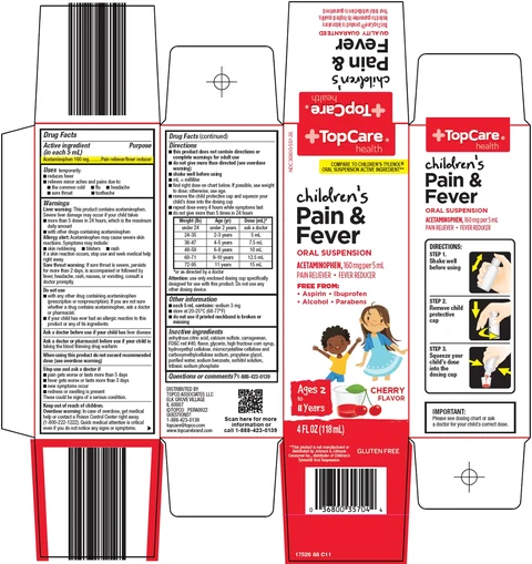 Topcare Childrens Pain and Fever packaging