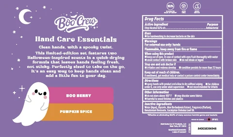 Boo Crew Hand Care EssentialsBoo Berry, Pumpkin Spice 포장