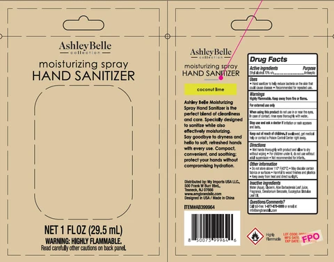 AshleyBelle Moisturizing Hand Sanitizer Coconut Lime 포장
