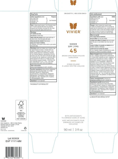 Vivier Sheer SPF 45 포장