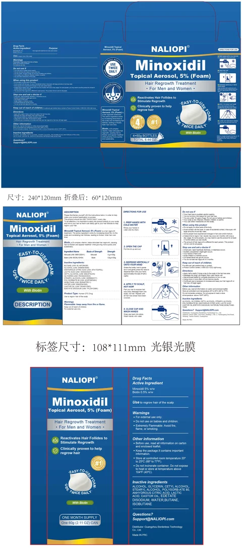 5% Minoxidil Hair Growth Foam 포장