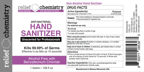 Relief C Anti-Bacterial Formula Anti-Bacterial Hand Sanitizer 포장