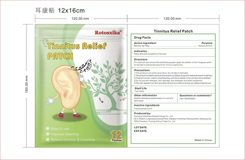 Rotosxika Tinnitus Relief Patch packaging