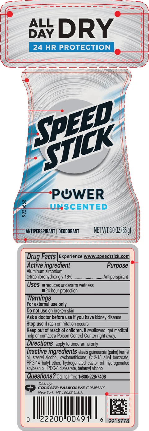 Speed StickUnscented Antiperspirant Deodorant packaging