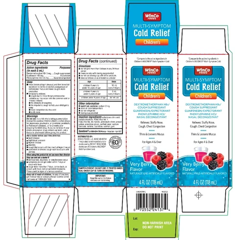Winco Foods Childrens Multi Symptom Cold packaging