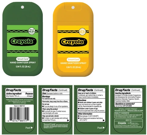 Smart Care Crayola HAND SANITIZER 포장