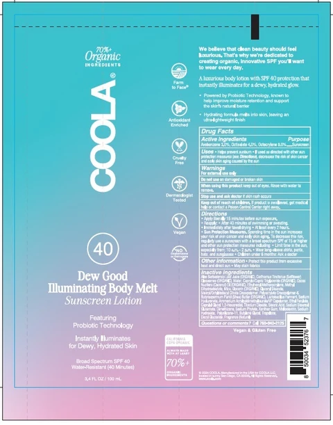 COOLA Dew Good Illuminating Body Melt SPF 40 packaging
