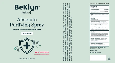 Beklyn Absolute Purifying-Spray 포장