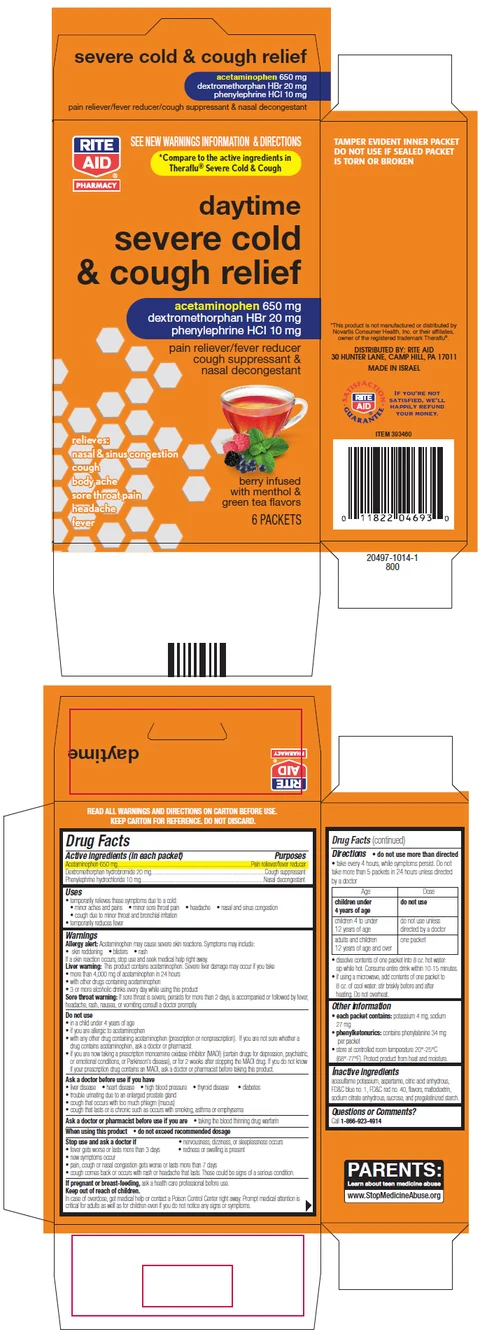 Rite Aid Daytime Severe Cold and Cough Relief packaging