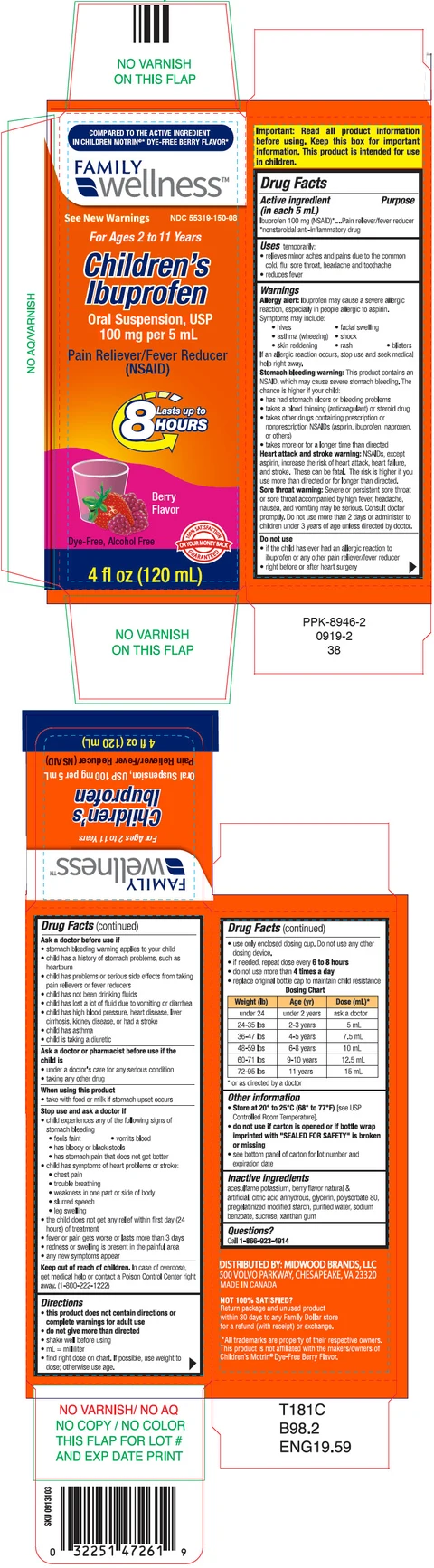 Childrens Ibuprofen packaging