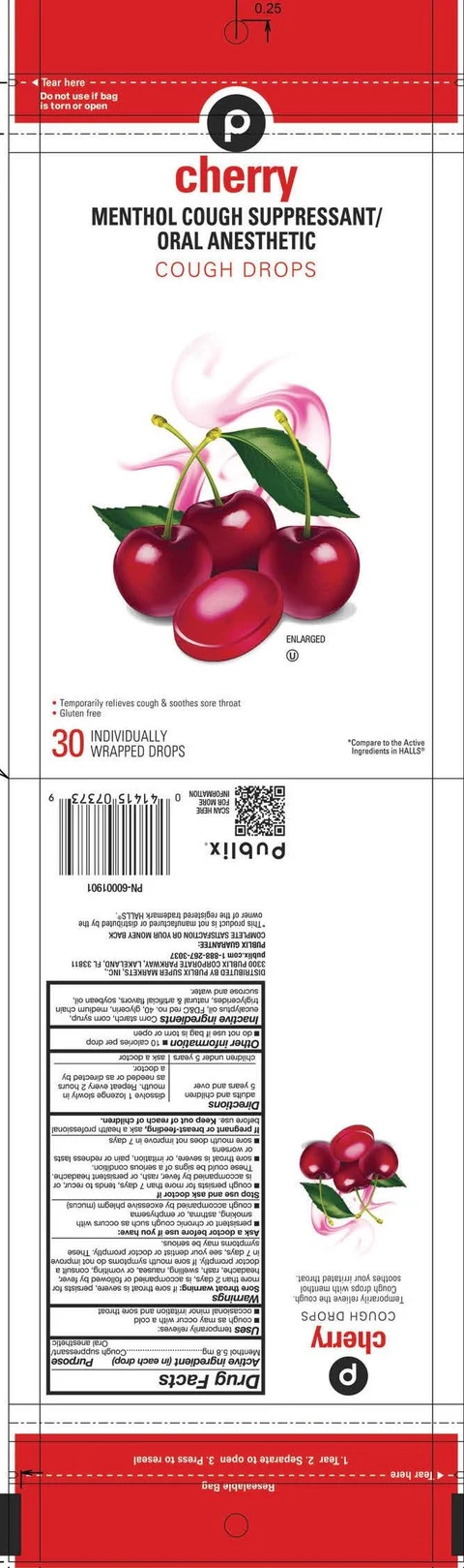 Cherry Cough Drops packaging