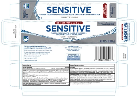 Rite Aid Sensitivity and Gum packaging