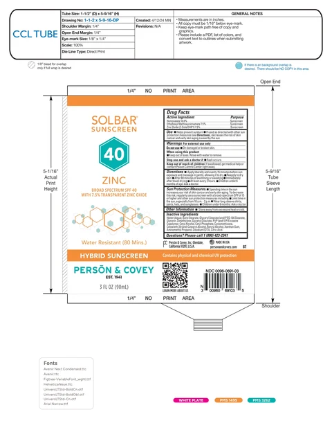 SOLBAR SUNSCREEN 40 ZINC 포장