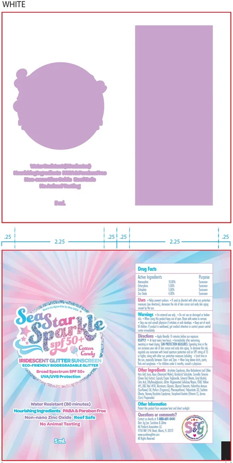 SEA STAR SPARKLE SPF 50 Glitter Sunscreen Cotton Candy 포장
