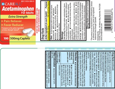 CareALL Acetaminophen Extra Strength 포장