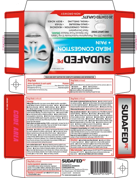 Sudafed PE Head Congestion Plus Pain 포장