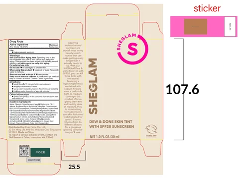 Sheglam Dew and Done Skin Tint with SPF 20 Walnut 포장