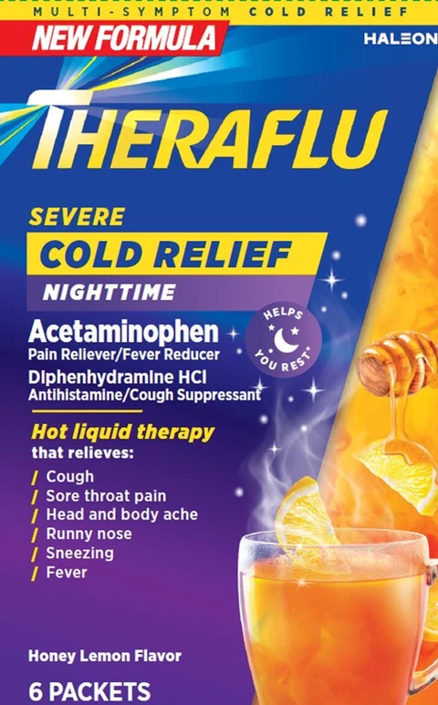 Theraflu Severe Cold Relief Nighttime packaging