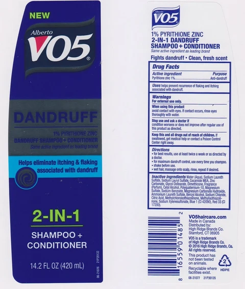 Alberto VO5 2 in 1 Dandruff 포장