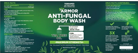 Terramed Just Think Comfort Armor Antifungal Body Wash Tea Tree packaging