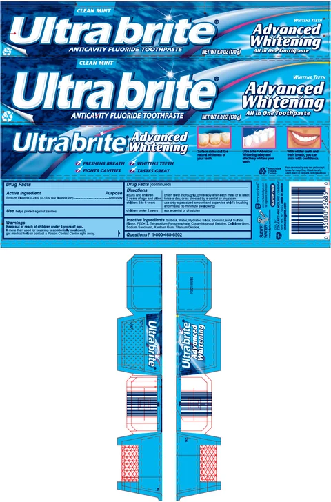 COLGATE ULTRA BRITE ADVANCED WHITENING ALL IN ONE CLEAN MINT packaging