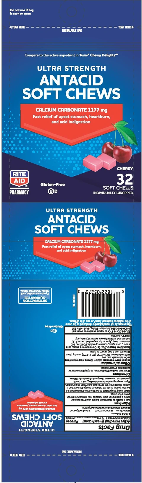 Cherry Antacid Relief Chew packaging