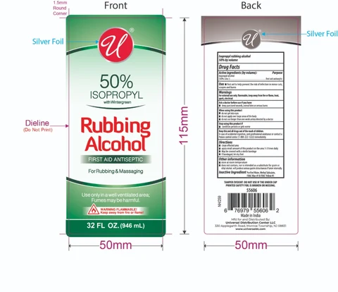 ISOPROPYL RUBBING ALCOHOL 50% WITH WINTERGREEN packaging