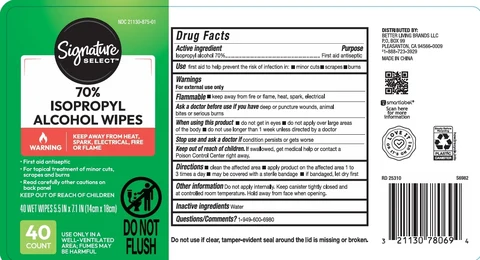 Signature Select Isopropyl Alcohol Wipes (40 count) 포장