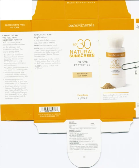 BareMinerals Natural Sunscreen Medium 포장