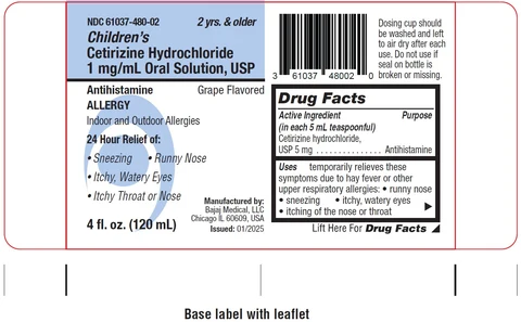 CETIRIZINE HYDROCHLORIDE 포장