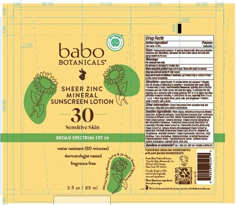 Babo Botanicals Sheer Zinc Mineral Sunscreen SPF30 포장